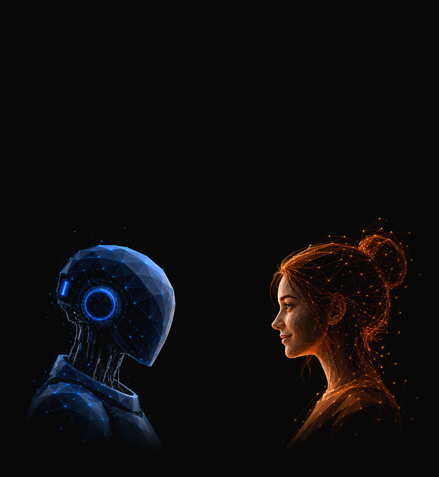Portraits representing AI-led interview sessions.